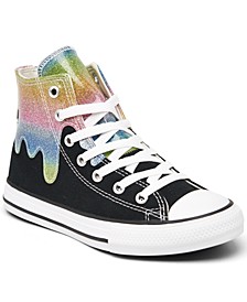 Little Girls Chuck Taylor All Star Glitter Drip High Top Casual Sneakers from Finish Line