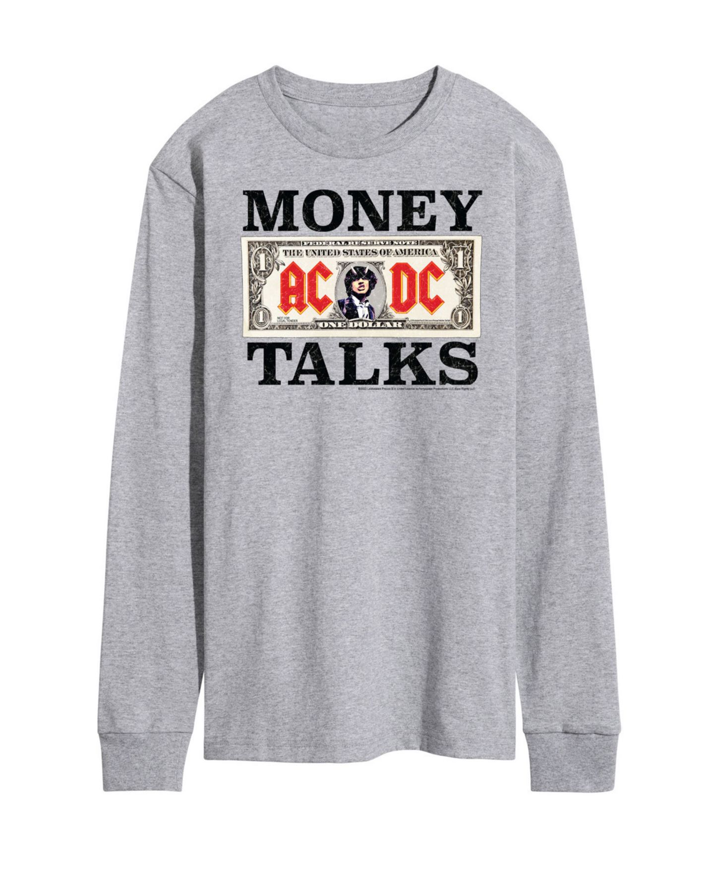 Мужская футболка AIRWAVES Acdc Money Talks Long Sleeve, цвет: Серый — фото 1