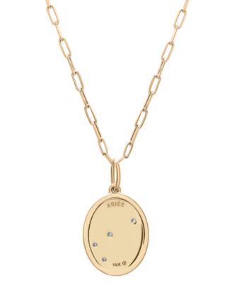 Diamond Zodiac Constellation 18" Pendant Necklace (1/20 ct. tw) in 10k Yellow Gold, Exclusively at Macy's