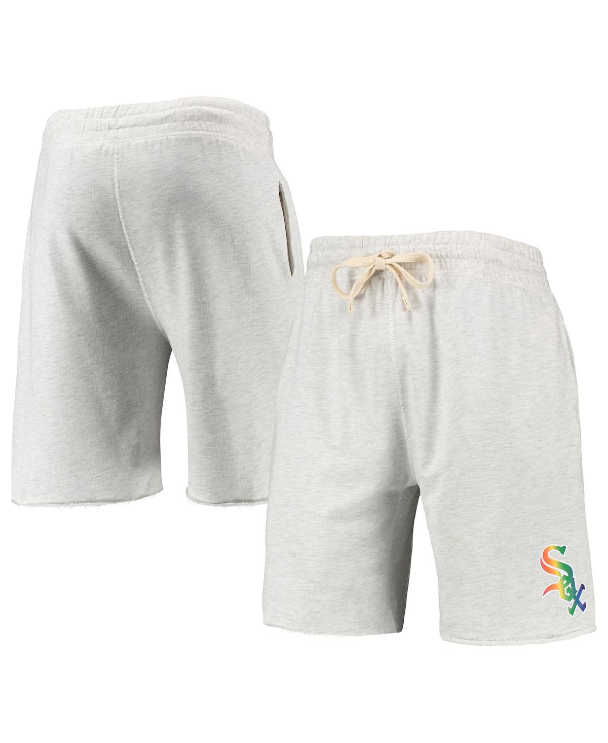 Men's Concepts Sport Oatmeal Chicago White Sox Mainstream Logo Terry Tri-Blend Shorts - Oatmeal