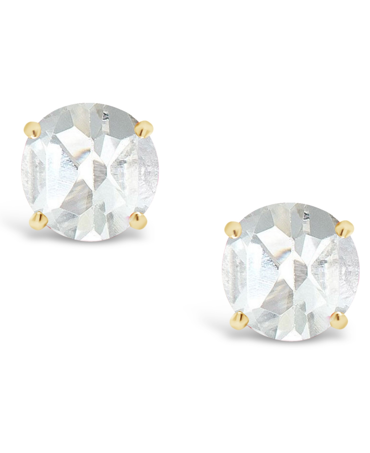 (1-1/8 ct. t.w.) Stud Earrings in 14K Yellow Gold - White Topaz