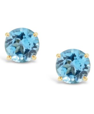 Blue Topaz (1-1/8 ct. t.w.) Stud Earrings in 14K Yellow Gold