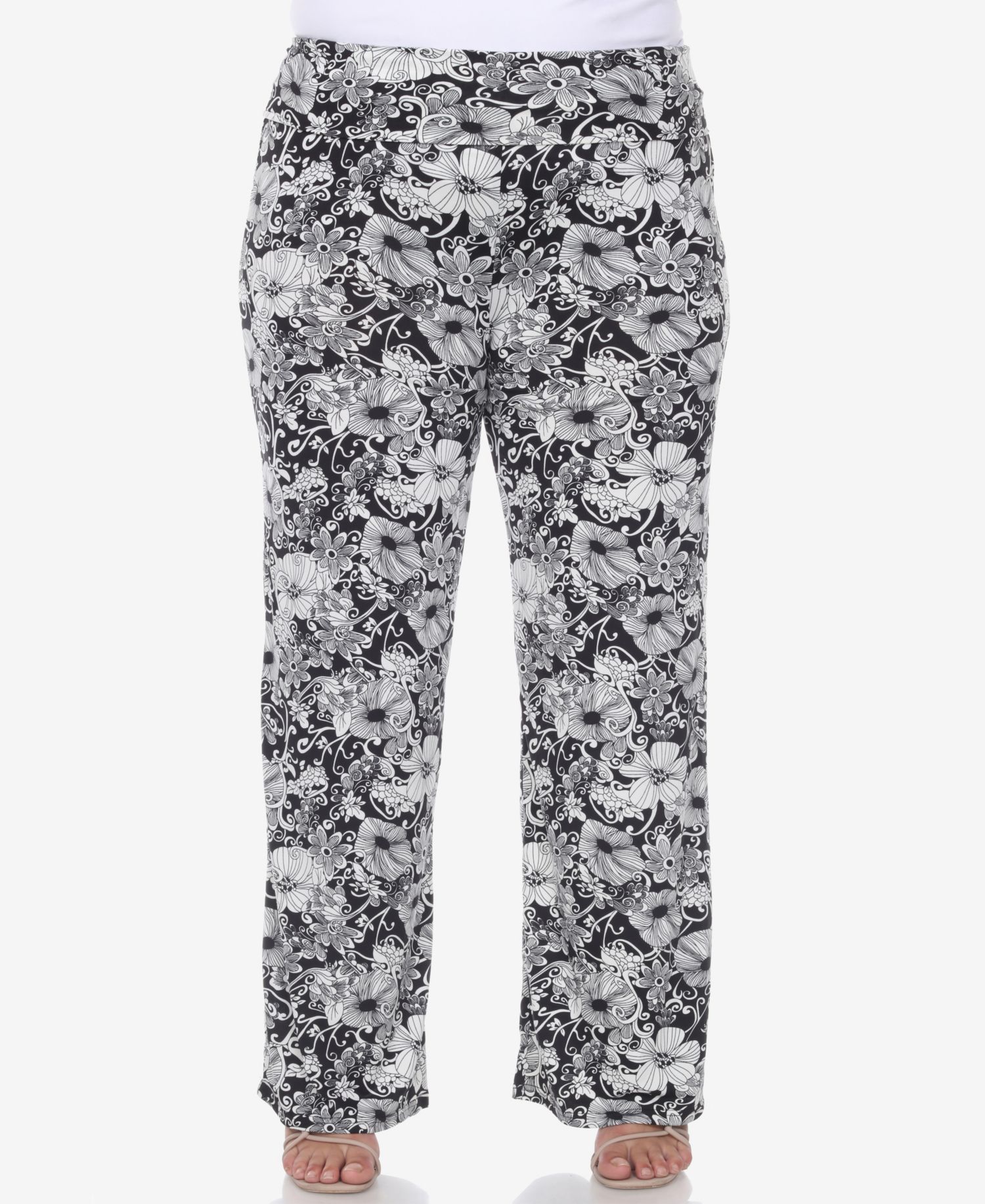 Plus Size Floral Paisley Palazzo Pants
