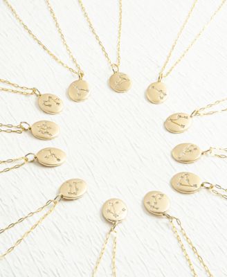 Diamond Zodiac Constellation Pendant Necklace Collection In 10k Yellow Gold Created For Macys