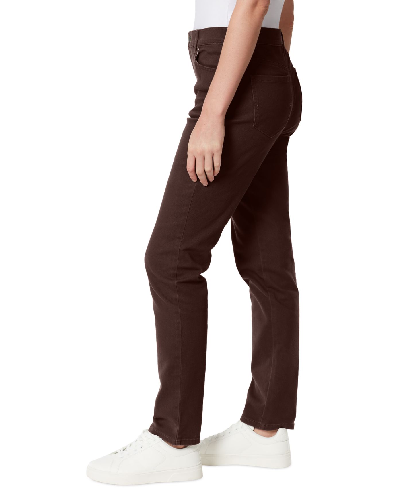 Женские джинсы Gloria Vanderbilt Amanda High-Waisted Straight-Leg, цвет: Кофейный — фото 5