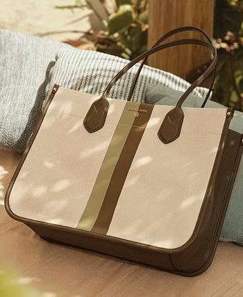 Michael Kors Heidi Extra Large Stripe Canvas Tote Bag & Reviews - Handbags  & Accessories - Macy's