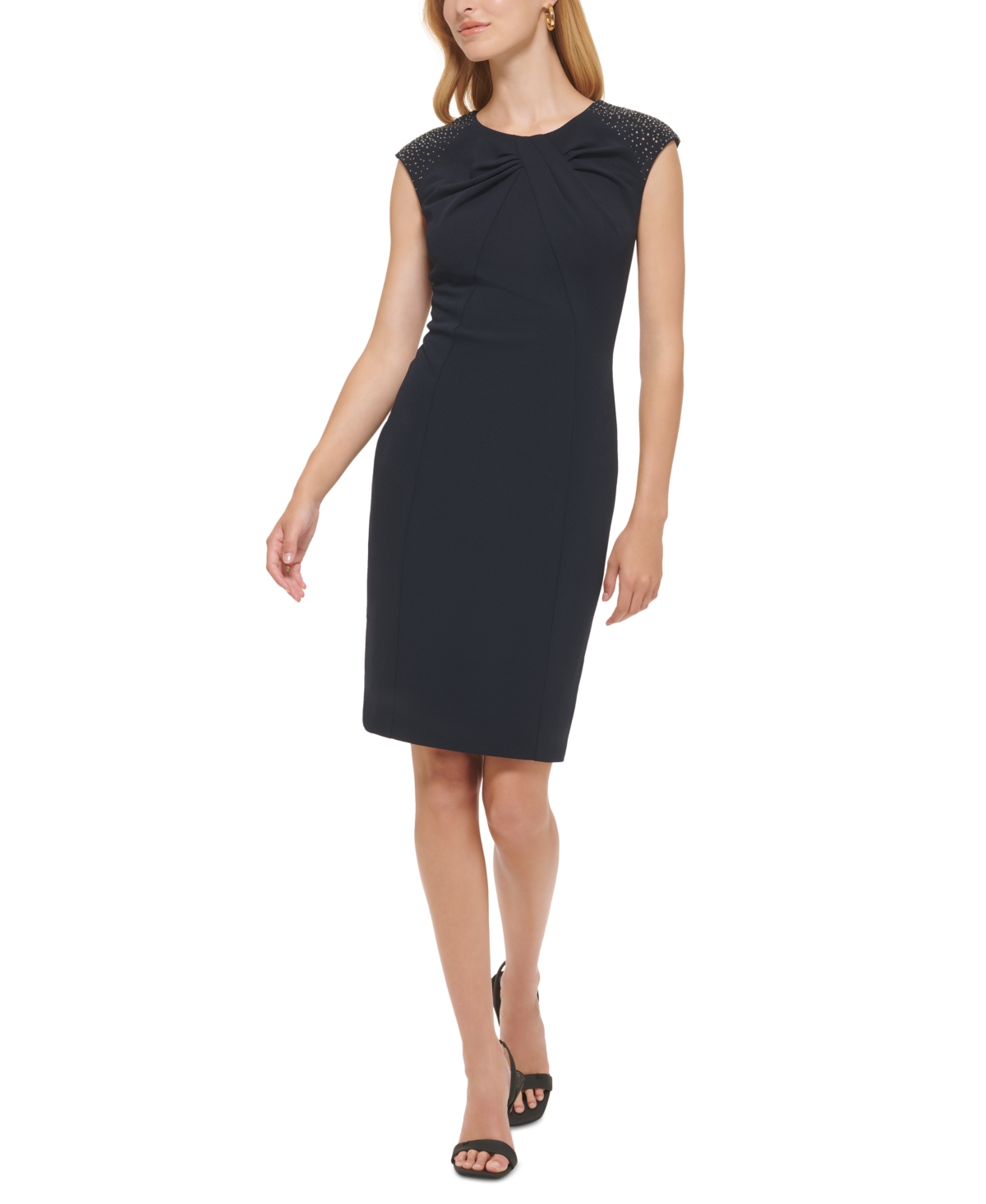 Calvin Klein Women's Bead-Trimmed Sheath Dress