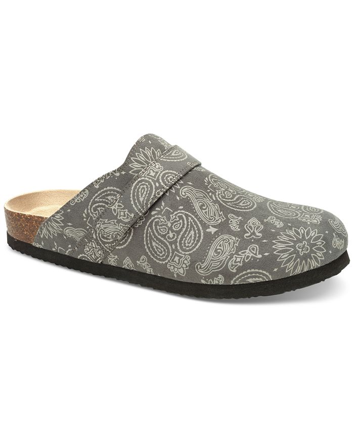 Sun + Stone Men's Cade Paisley-Print Slip-On Clog Sandals, Created