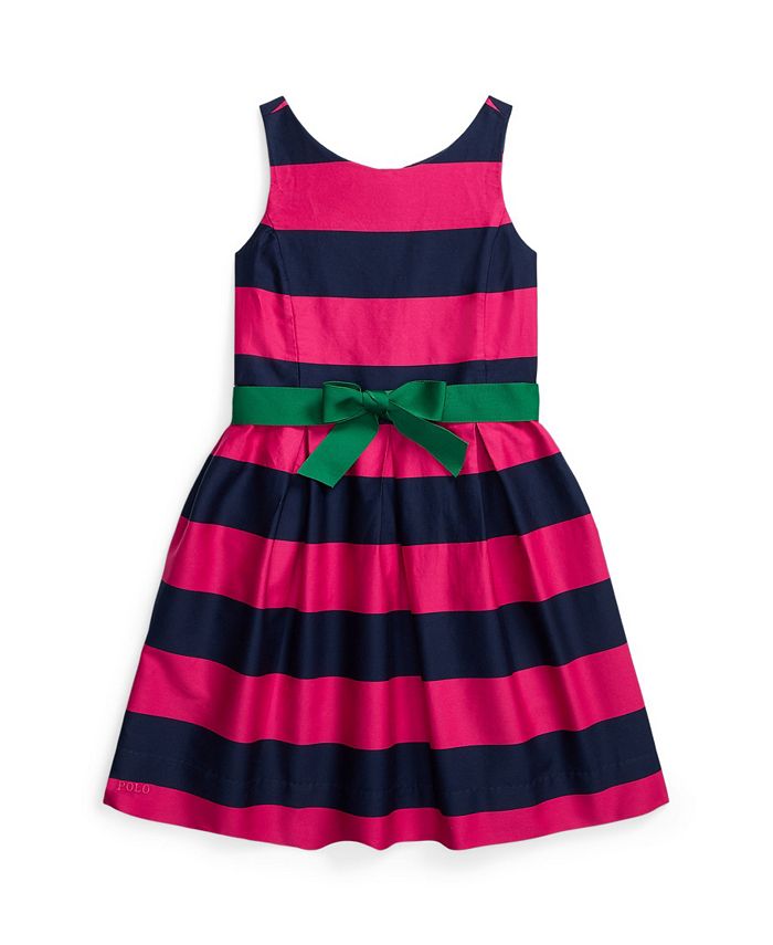 Polo Ralph Lauren Big Girls Striped Sateen Dress & Reviews - Dresses - Kids  - Macy's
