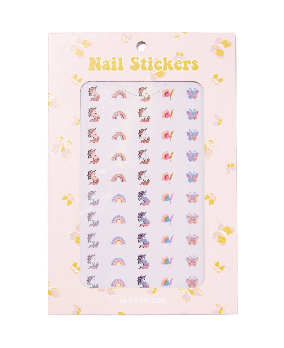 Cotton On Big Girls Nail Stickers In Unicorns Flowers
