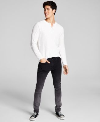 And Now This - Men's Dennett Skinny-Fit Stretch Ombre Fade Denim Jeans