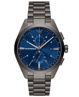 Emporio Armani - Men's Chronograph Gunmetal-Tone Stainless Steel Bracelet Watch 43mm