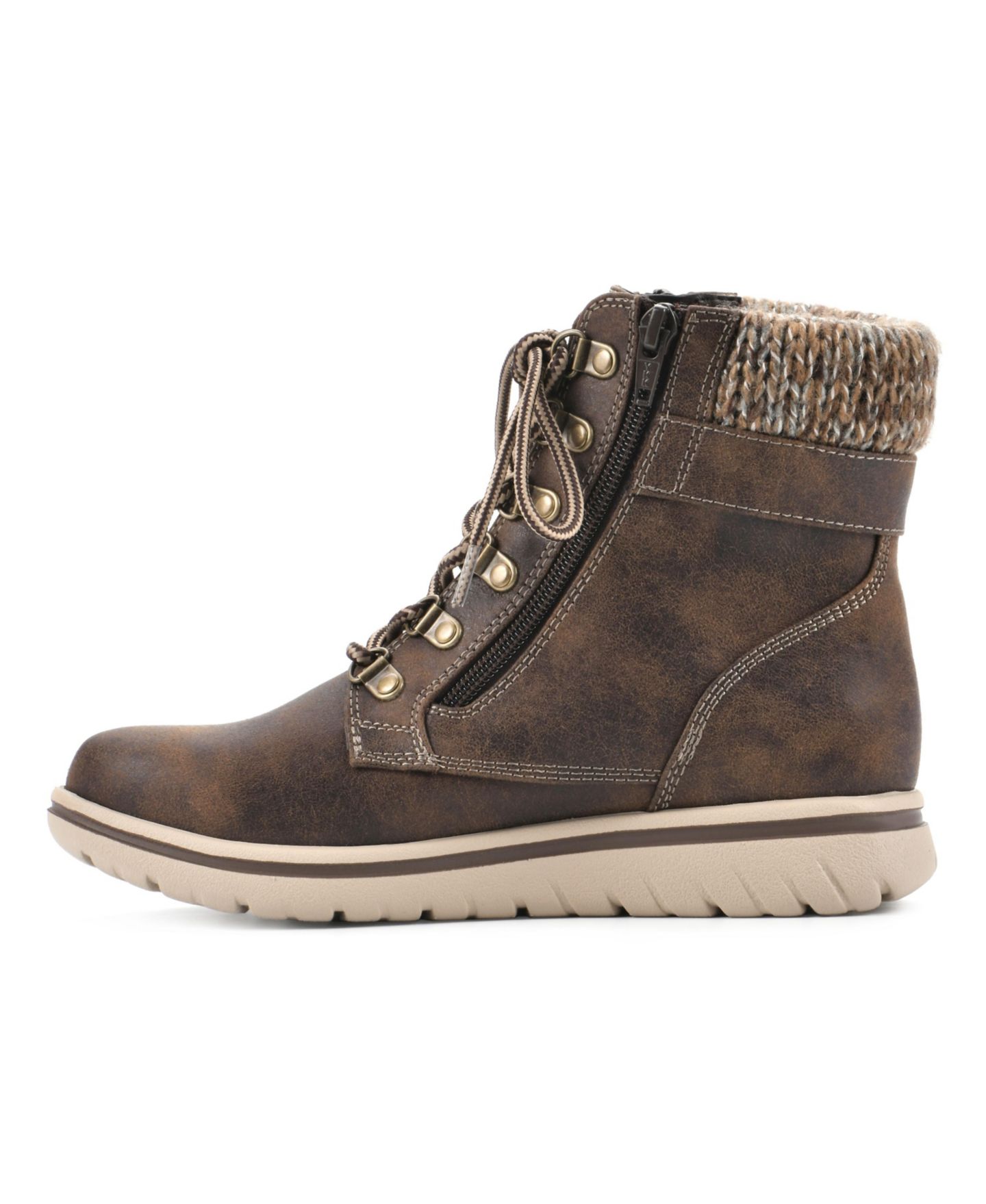 Женские ботинки Cliffs by White Mountain Hearty Lace-Up Hiker Booties, цвет: Коричневый — фото 6