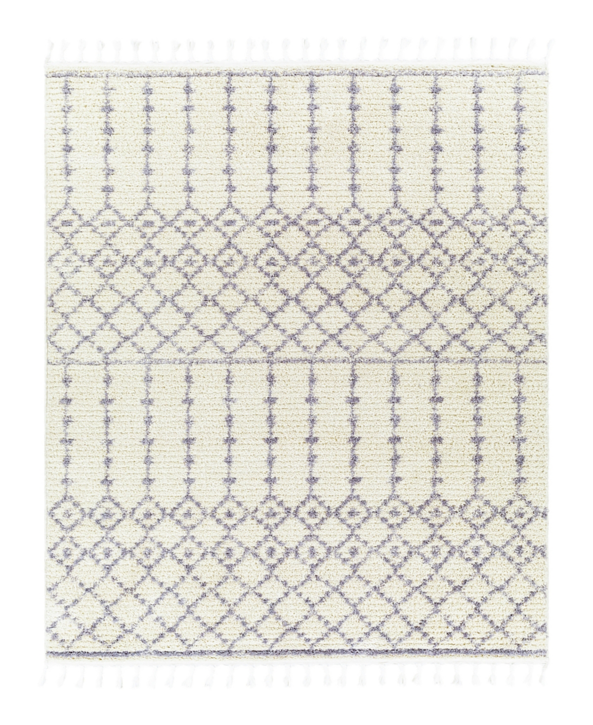 Surya Casablanca Shag Cag-2309 6'7in x 9' Area Rug - Cream, Gray