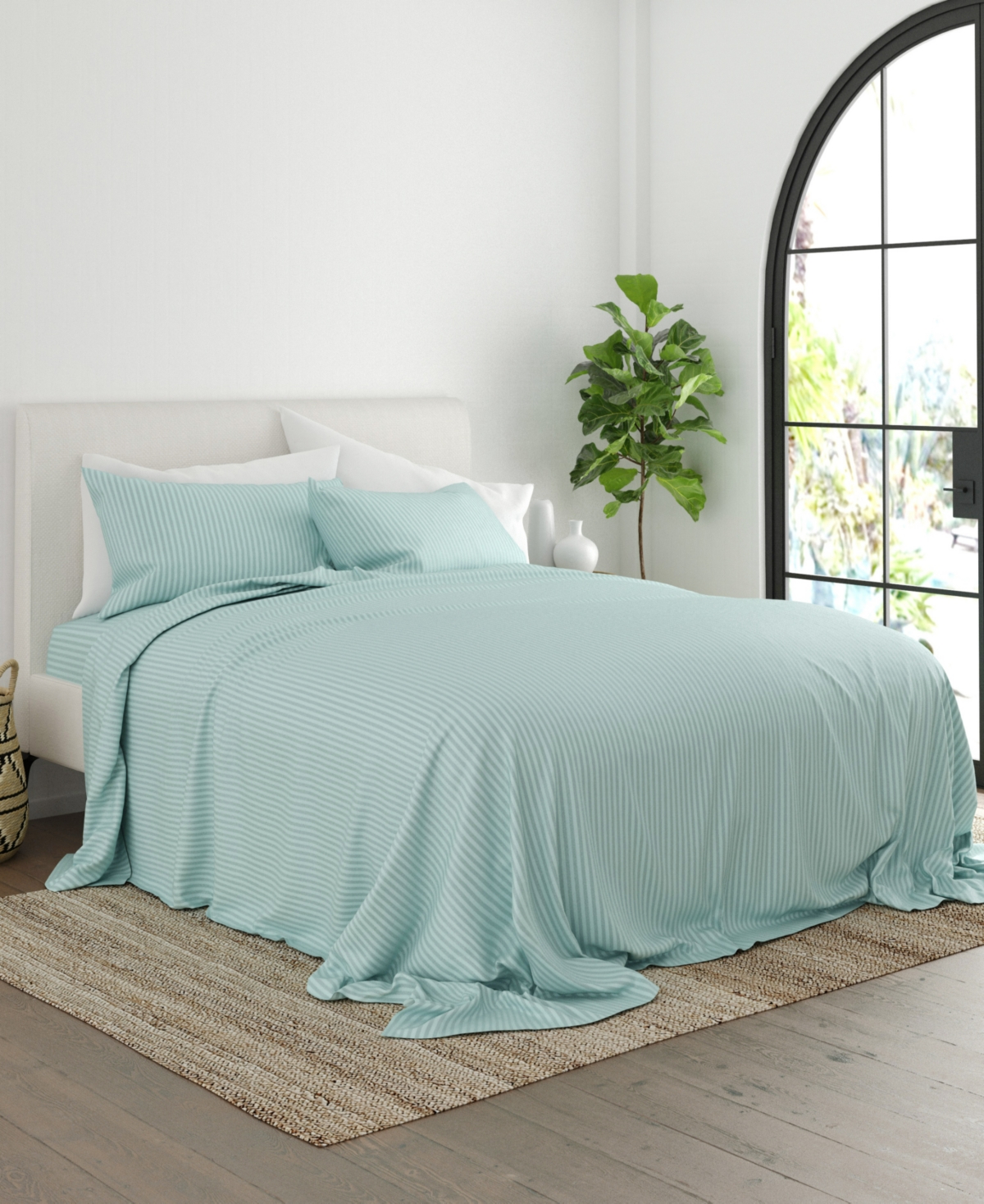ienjoy Home Expressed Embossed Striped -Pc. Sheet Set