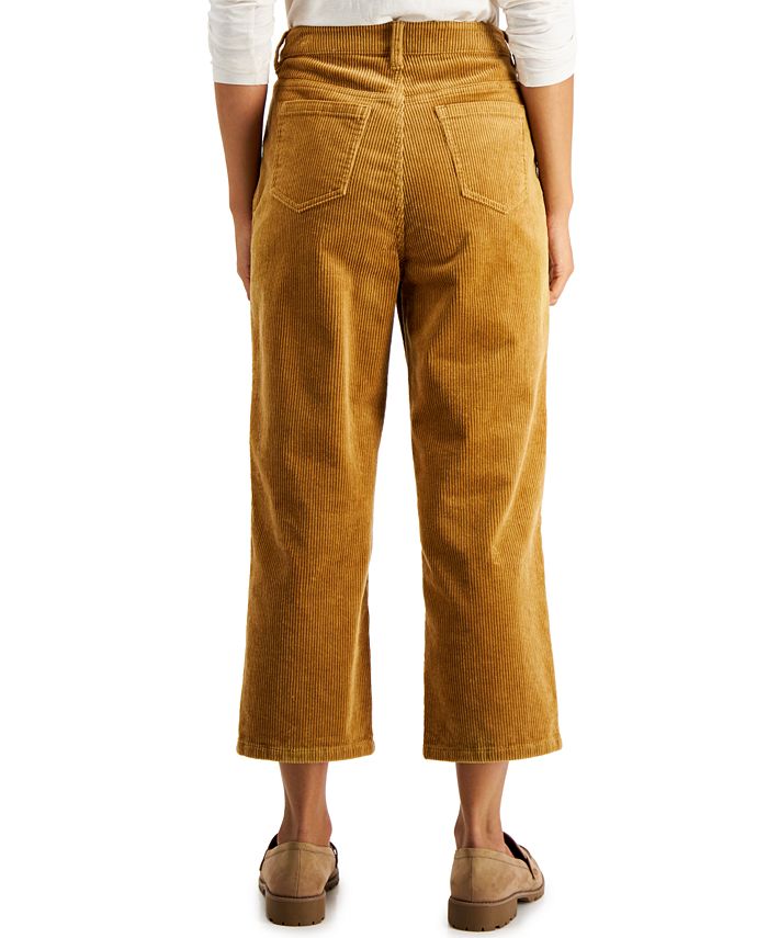 Style & Co Petite Cropped Wide-Leg Corduroy Pants, Created for Macy's ...