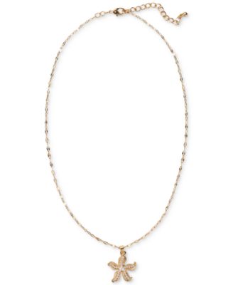 Charter Club Gold-Tone Imitation Pearl Starfish Pendant Necklace