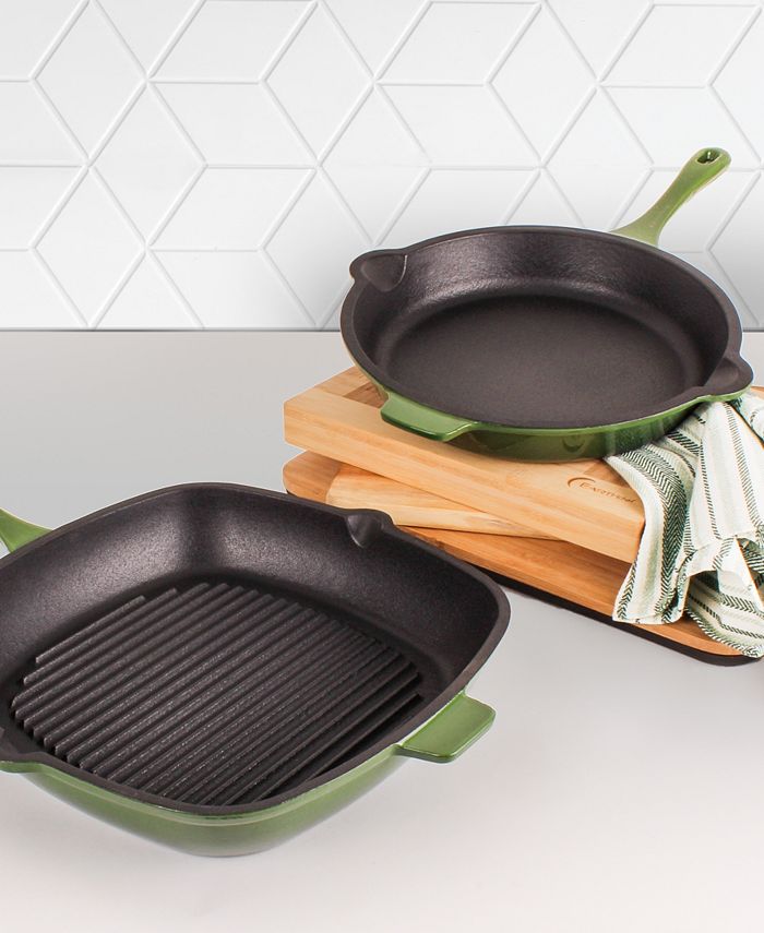 BergHOFF Neo Cast Iron 11" Grill Pan and 10" Fry Pan, Set of 2 Macy's