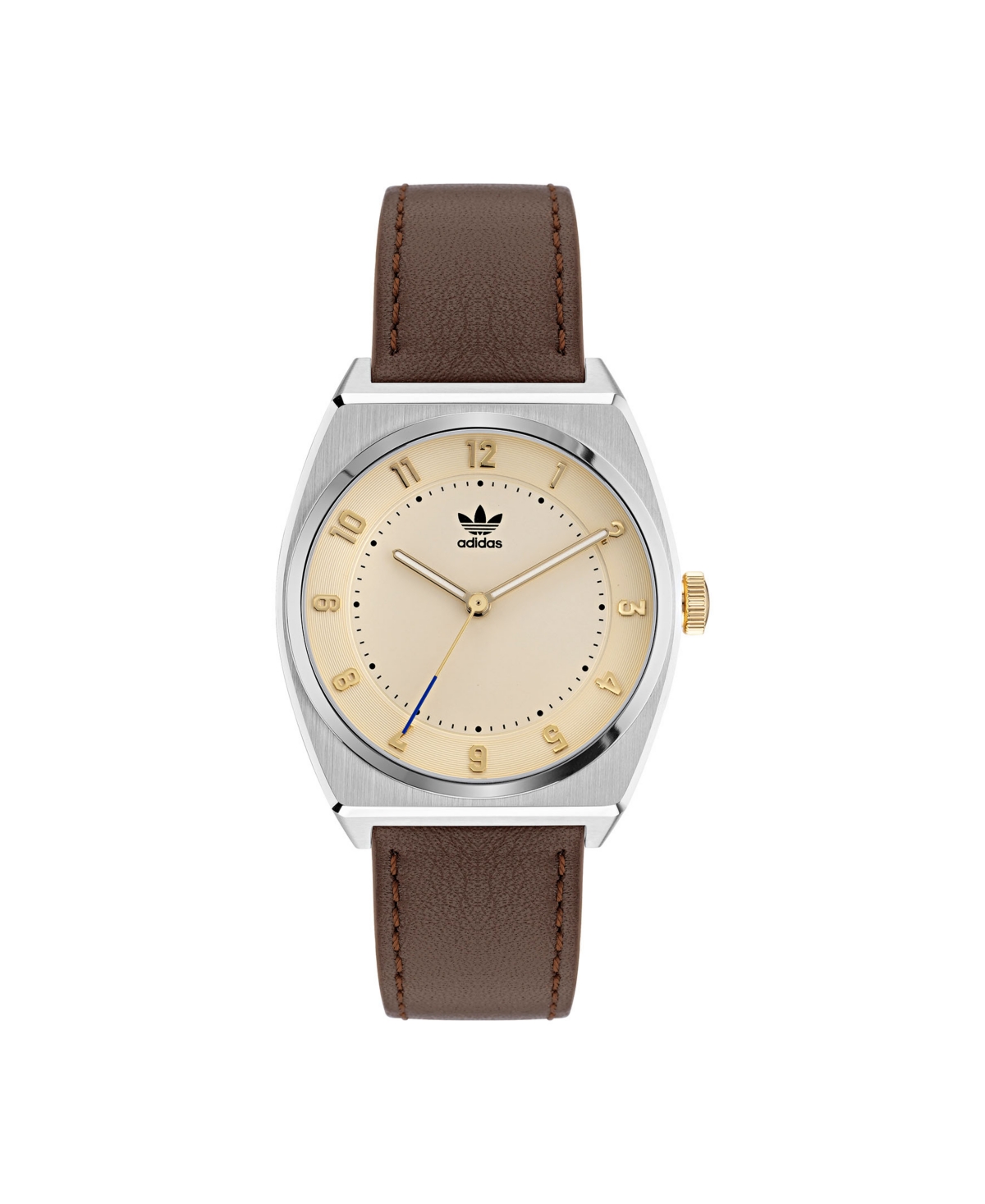 Unisex Three Hand Code Two Brown Leather Strap Watch 38mm - Brown