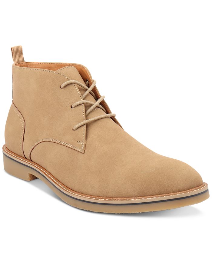 Alfani Men's Faux-Leather Lace-Up Chukka Boots, Created for Macy's ...