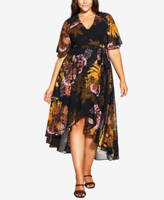 City Chic Trendy Plus Size Malaga Wrap Maxi Dress - Macy's