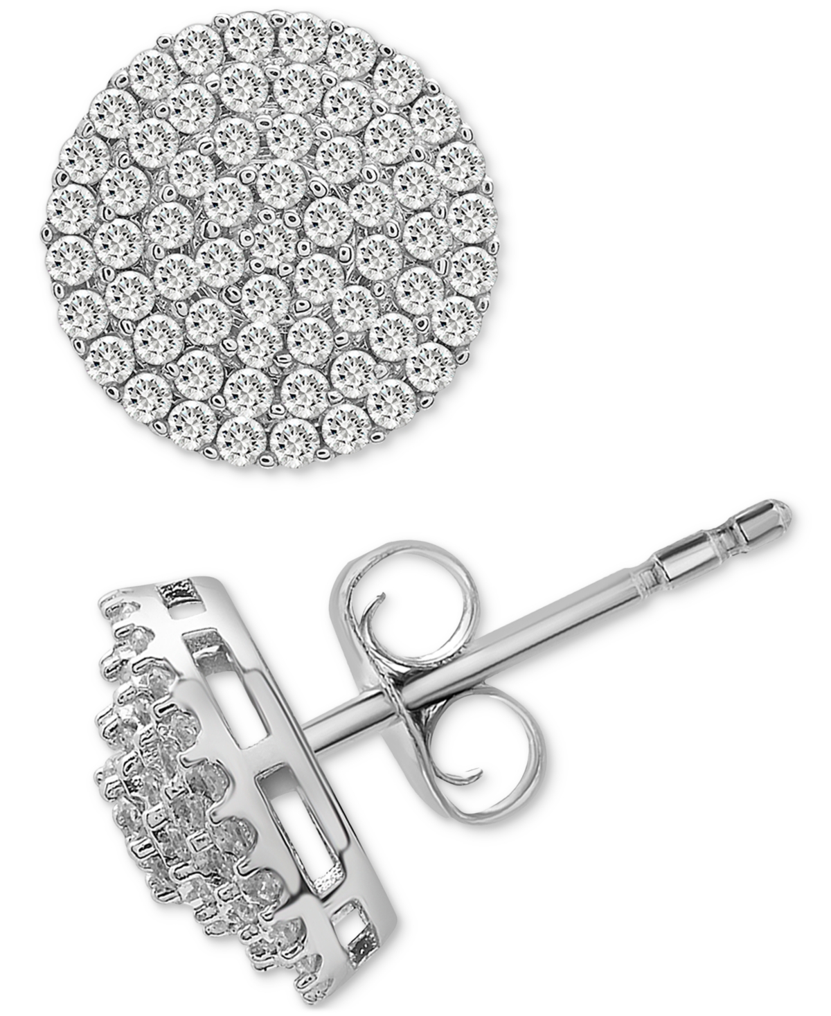 Diamond Circle Stud Earrings (1 ct. t.w.) in 14k White Gold, Created for Macy's - White Gold