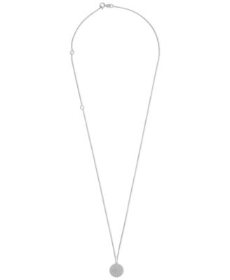 Diamond Circle Pendant Necklace (1/2 ct. t.w.) in 14k White Gold, 16" + 4" extender, Created for Macy's