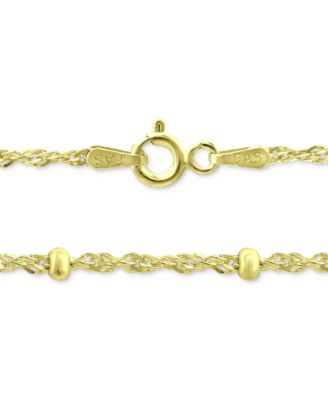 Beaded Singapore Link Chain Bracelet in 18k Gold-Plated Sterling Silver, Created for Macy's