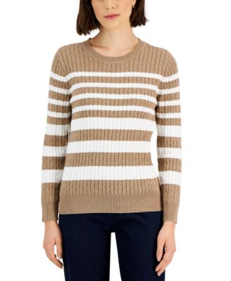 Karen Scott - Crewneck Tarrant Striped Sweater