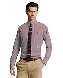 Men's Slim Fit Striped Stretch Poplin Shirt