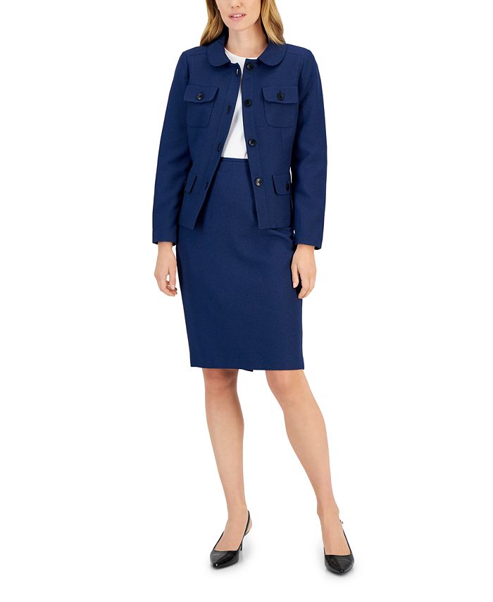 Le Suit Women's Tweed Button-Up Pencil Skirt Suit. Regular and Petite Sizes  - Macy's