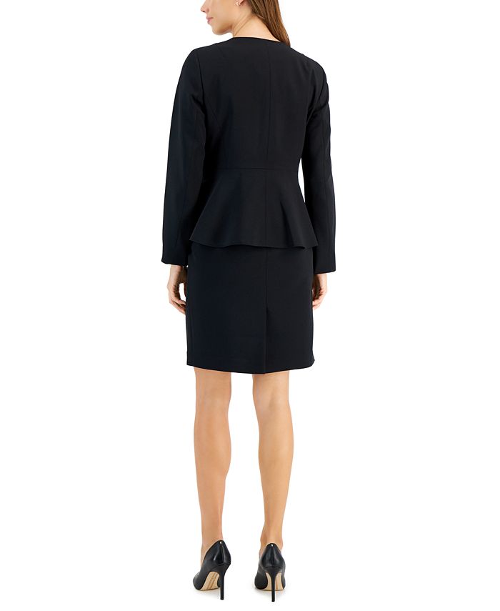 Le Suit Peplum Crepe Sheath Dress Suit, Regular and Petite Sizes - Macy's