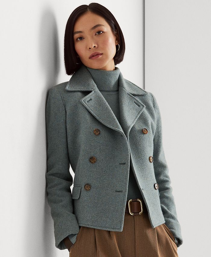 lauren ralph lauren double breasted herringbone wool jacket