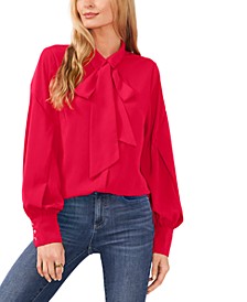 Women's Button-Up Bow Blouse