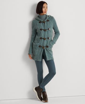 Lauren Ralph Lauren Hooded Wool-Blend Sweater Coat