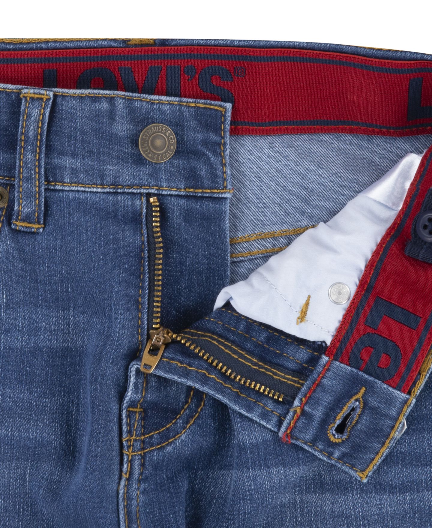 Детские джинсы Levi's 514 прямого кроя из стретча, 8-20, цвет: Синий каменный — фото 13