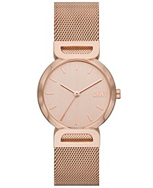 Women's Downtown D Three-Hand Rose Gold-Tone Stainless Steel Bracelet Watch, 34mm