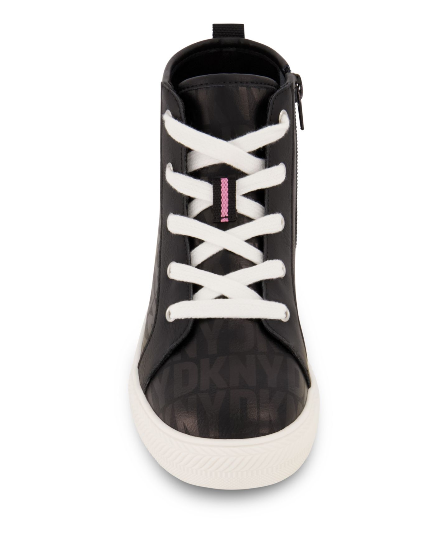 Кроссовки DKNY Side Zipper All Over Logo High Top Sneakers для девочек, цвет: Чёрный — фото 5