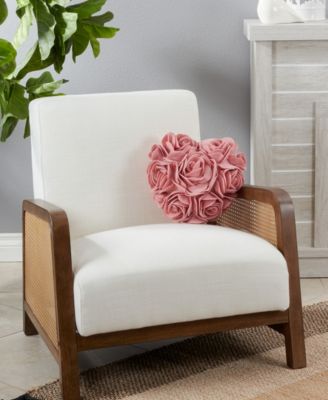 Felt Heart Design Decorative Pillow, 13" x 13"