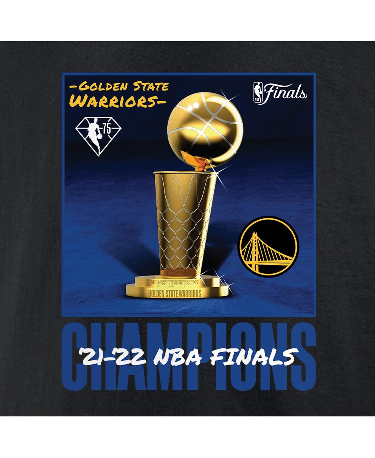 Men's FanaticsGolden State Warriors 2022 Nba Finals Champions 75th Anniversary Jumper Trophy T-shirt - Black