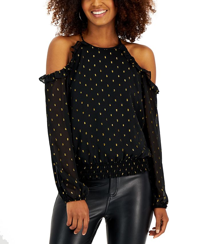 INC International Concepts Women s Metallic Dot Print Cold