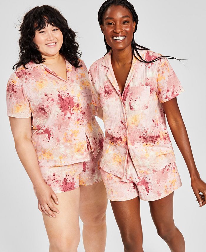 Jenni Women's Cotton Gauze Shorts Pajama Set, Created for Macy's Macy's