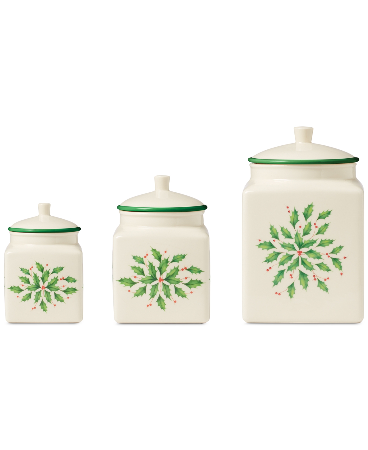 Lenox Holiday Canisters, Set Of 3 In Ivory