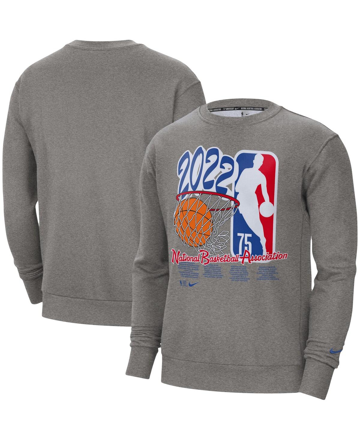 Shop Nike Men's  Heathered Gray Team 31 Nba 75th Anniversary Fleece Sweatshirt