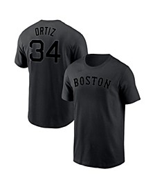 Men's David Ortiz Black Boston Red Sox Name & Number T-shirt