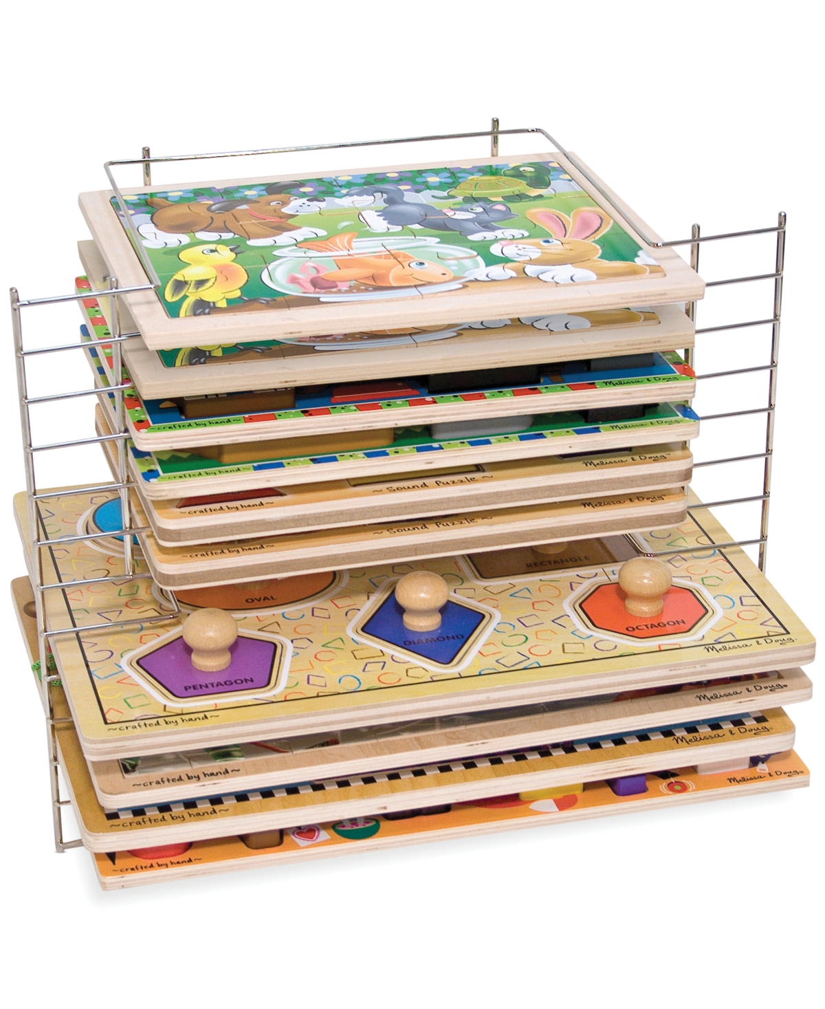Melissa & Doug Kids' Deluxe Wire Puzzle Rack In One Color