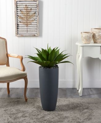 38" Agave Artificial Plant in Gray Cylinder Planter