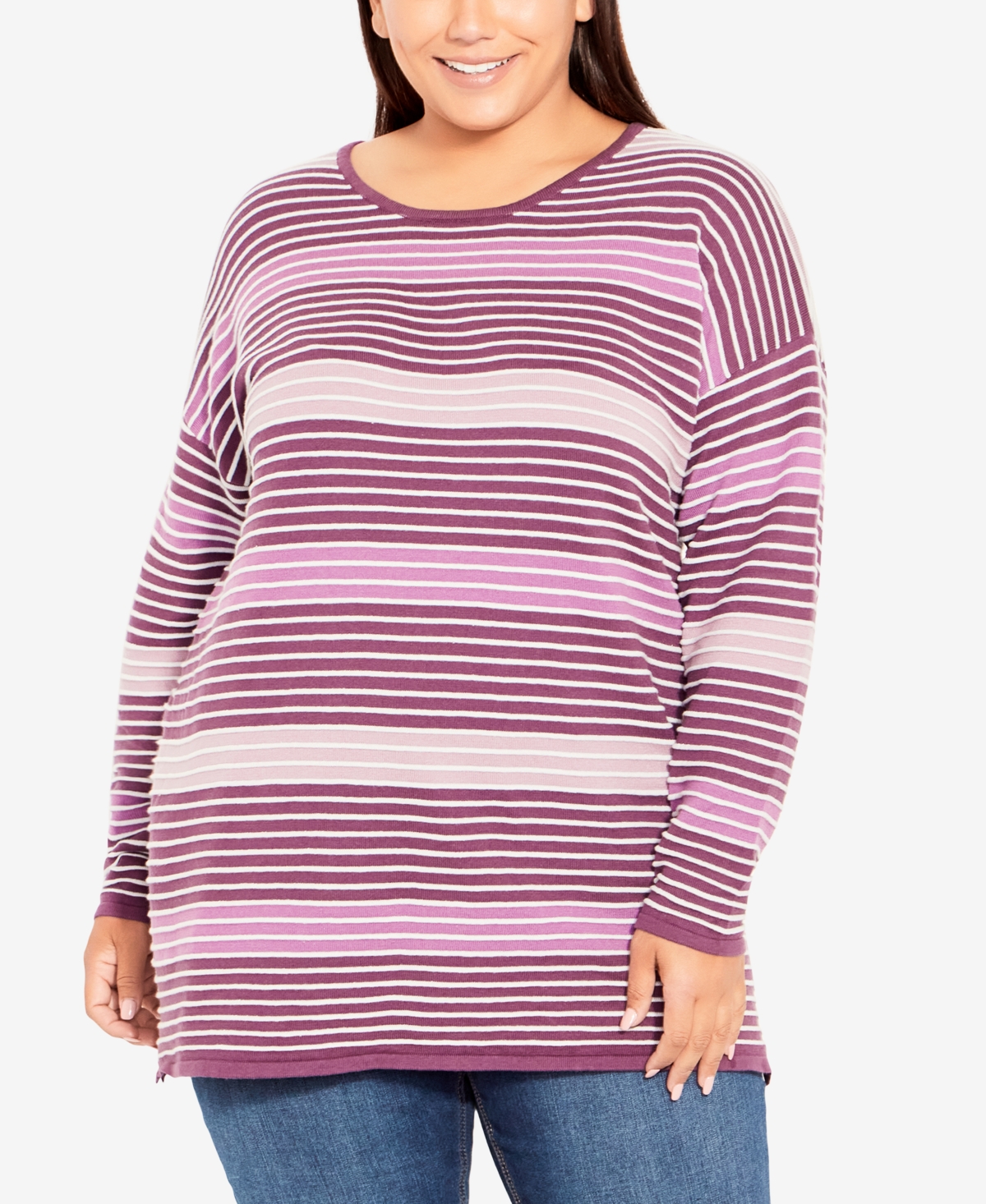 22/24)) Avenue Plus Size Hannah Stripe Sweater