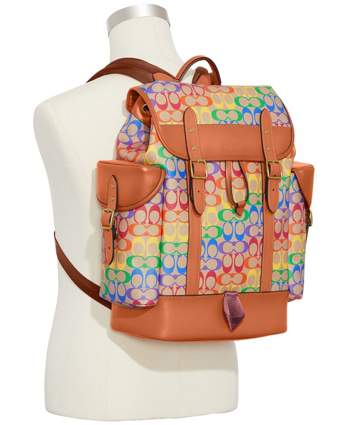 COACH Hitch Backpack in Rainbow Signature Macy's