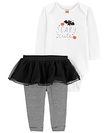 Baby Girls Halloween Bodysuit and Tutu Pant Set, 2 Piece